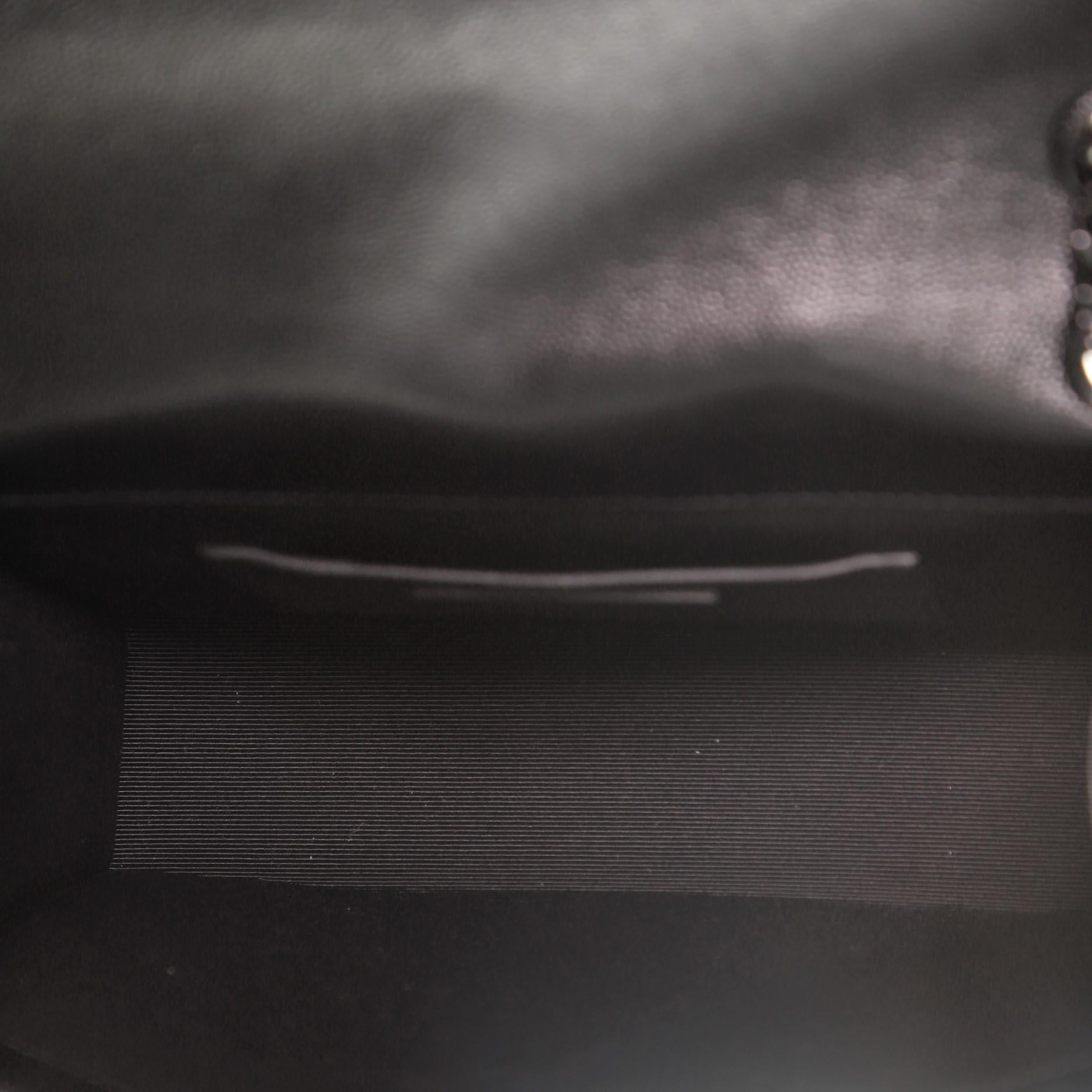 Black Saint Laurent Classic Monogram College Bag Mixed Matelasse Leather Medium
