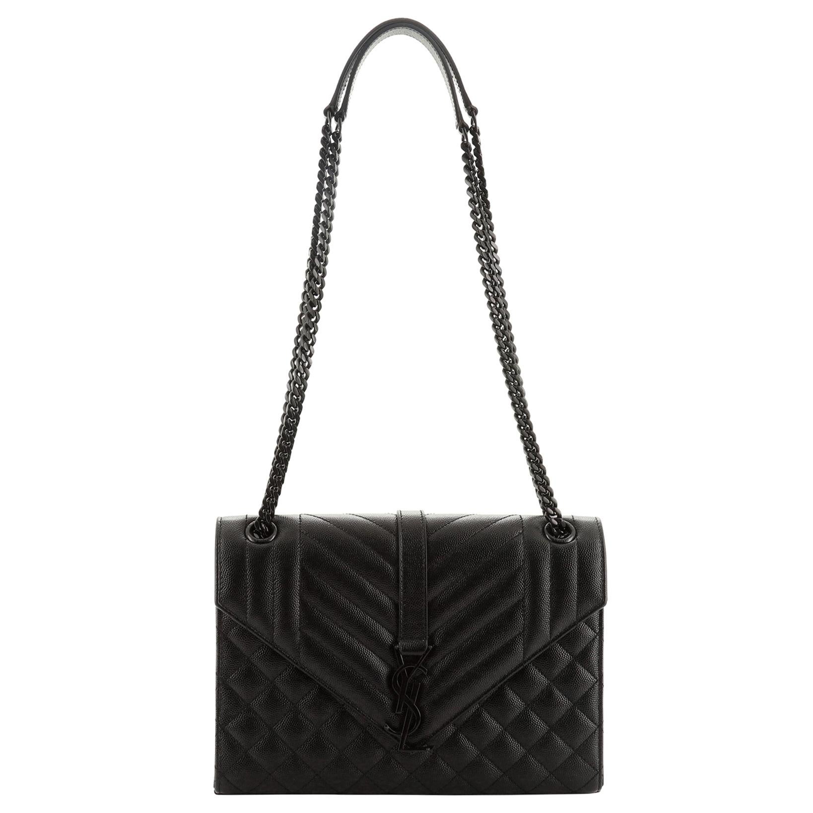 Saint Laurent Classic Monogram College Bag Mixed Matelasse Leather Medium