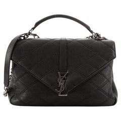 Saint Laurent Classic Monogram College Bag Quilted Leather Large