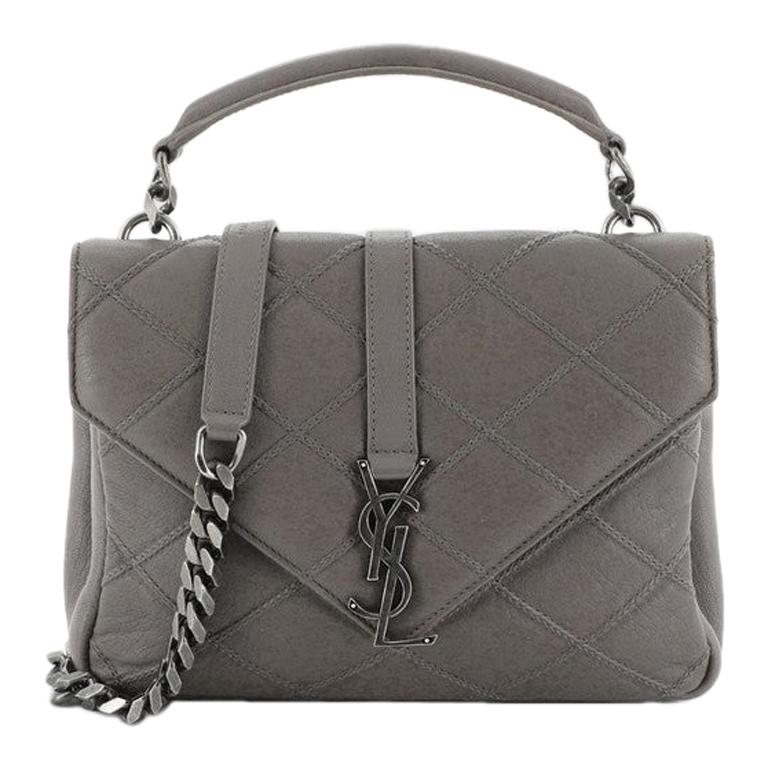 Saint Laurent Classic Monogram College Bag Quilted Leather Medium