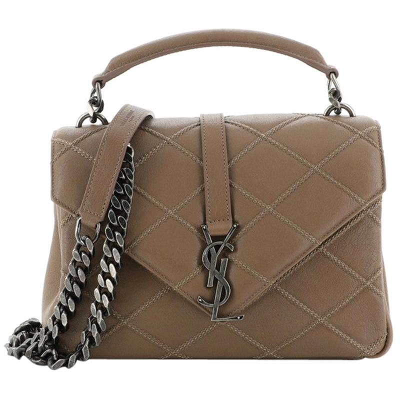 Saint Laurent Classic Monogram College Bag Quilted Leather Medium