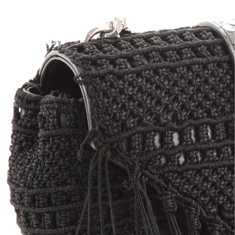 Women's or Men's Saint Laurent Classic Monogram Crossbody Bag Crochet Over Leather Baby