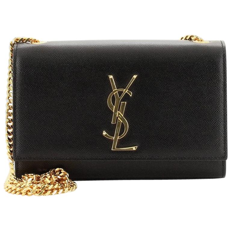 Saint Laurent Classic Monogram Crossbody Bag Grainy Leather Small