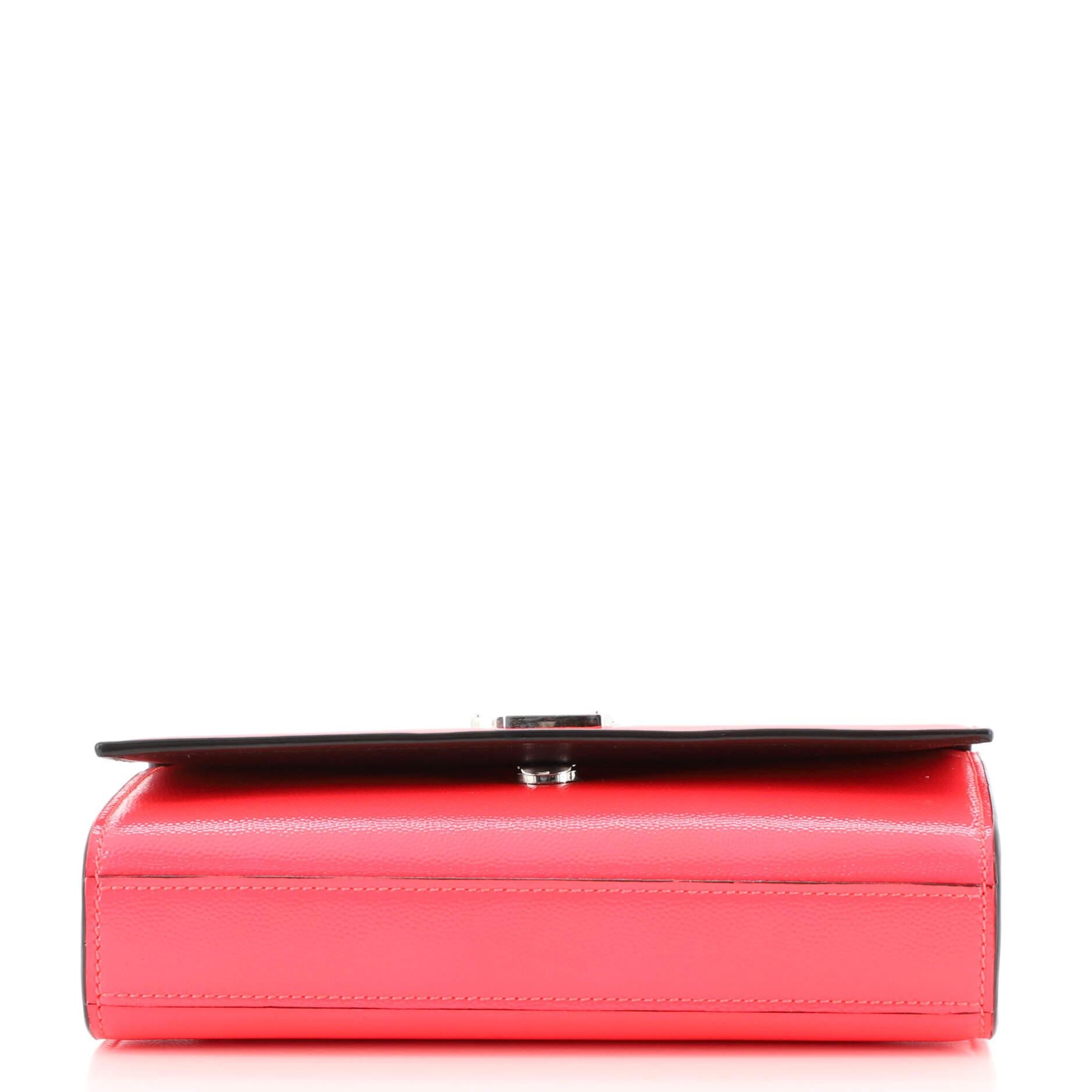 Saint Laurent Classic Monogram Crossbody Bag Grainy Patent Small In Good Condition In NY, NY