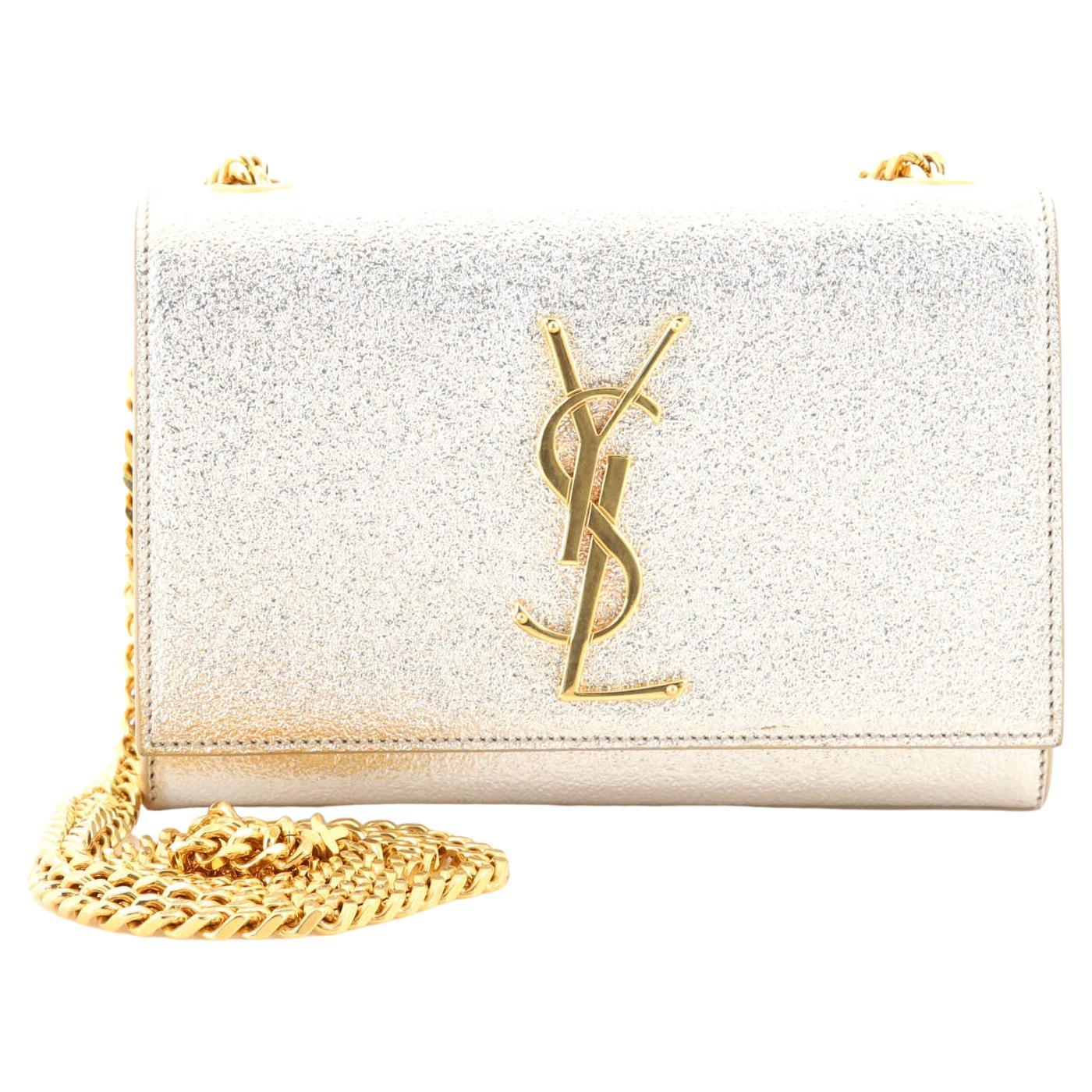 Saint Laurent Le Monogramme Canvas Crossbody Bag in Metallic for