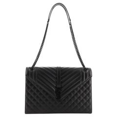 Saint Laurent Classic Monogram Envelope Satchel Mixed Matelasse Leather L