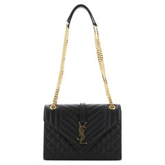 Saint Laurent Classic Monogram Envelope Satchel Mixed Matelasse Leather Medium