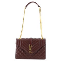 Saint Laurent Classic Monogram Envelope Satchel Mixed Matelasse Leather Medium