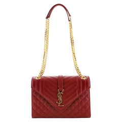 Saint Laurent Classic Monogram Envelope Satchel Mixed Matelasse Leather Medium