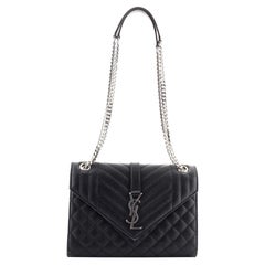 Saint Laurent Classic Monogram Envelope Satchel Mixed Matelasse Leather Medium