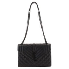 Saint Laurent Classic Monogram Envelope Satchel Mixed Matelasse Leather Medium