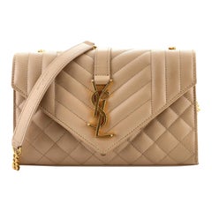 Saint Laurent Classic Monogram Envelope Satchel Mixed Matelasse Leather S Saint Laurent Classic Monogram Envelope Satchel Mixed Matelasse Leather S