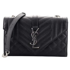 Saint Laurent Classic Monogram Envelope Satchel Mixed Matelasse Leather S Saint Laurent Classic Monogram Envelope Satchel Mixed Matelasse Leather S