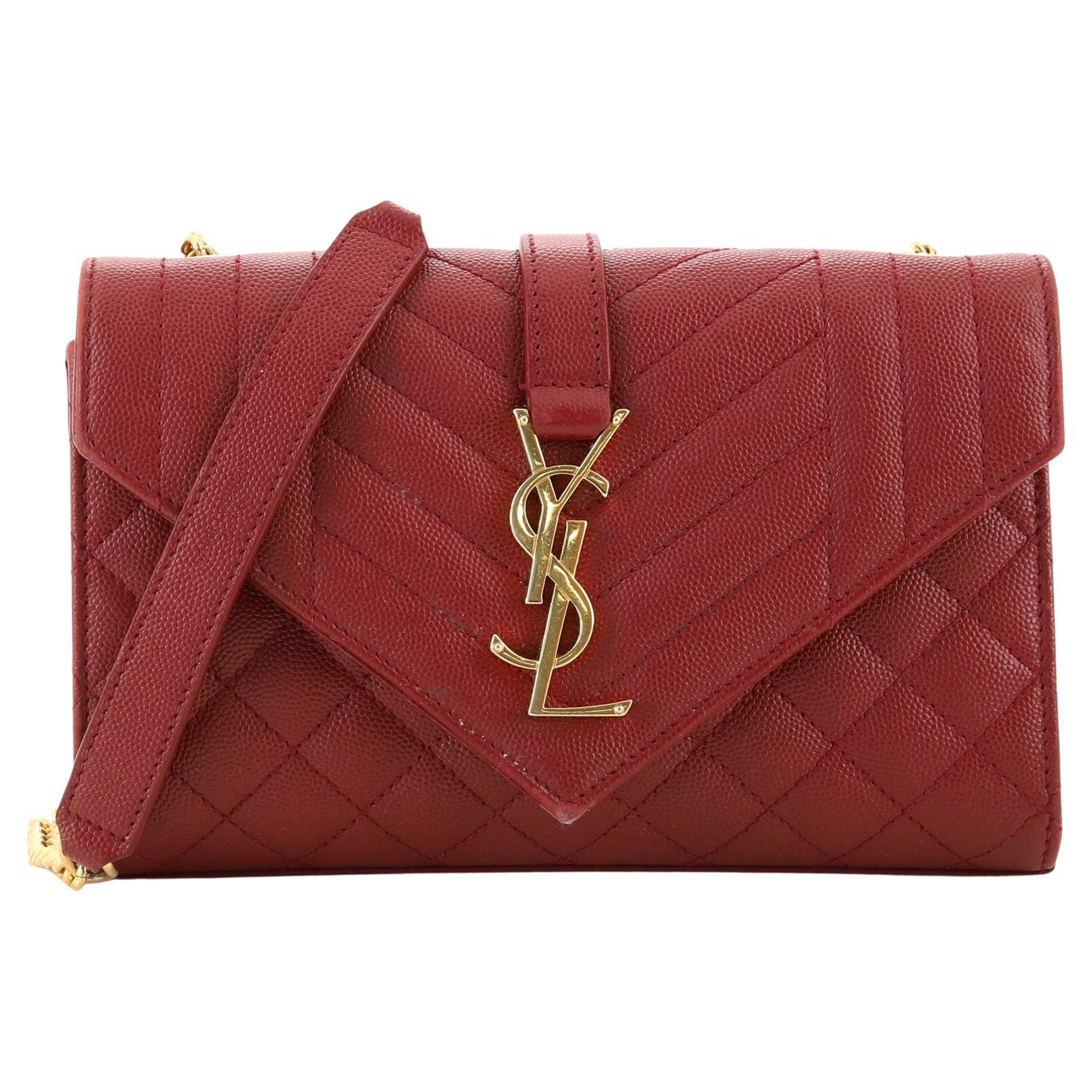 Saint Laurent Yellow Leather Ligne Y Crossbody Bag at 1stDibs