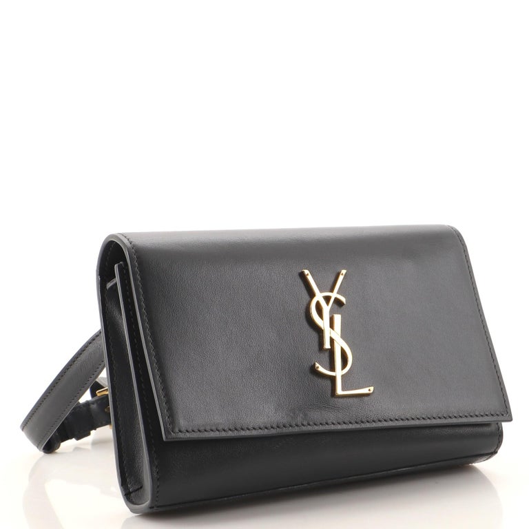 Saint Laurent Kate Leather Belt Bag in Black
