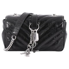 Saint Laurent Classic Monogram Punk Chain Bag Matelasse Chevron Leather Baby