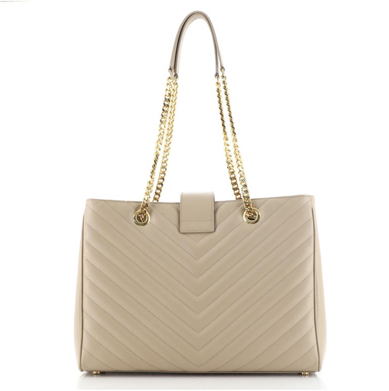 Saint Laurent Classic Monogram Shopper Matelasse Chevron Leather Large At 1stdibs