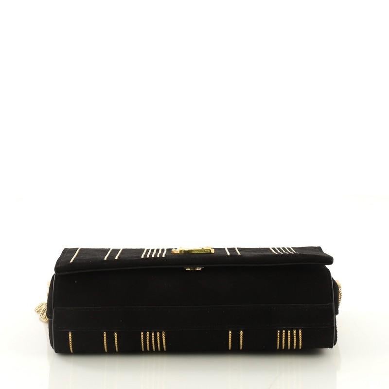 Saint Laurent Classic Monogram Side Tassel Crossbody Bag Embellished Suede In Good Condition In NY, NY