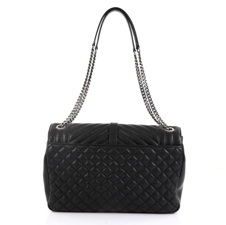 Saint Laurent Classic Monogram Slouchy Envelope Satchel Quilted Leather