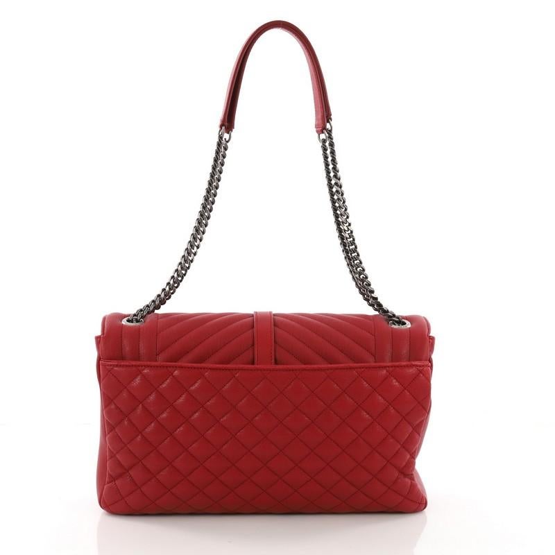 Saint Laurent Classic Monogram Slouchy Flap Bag Quilted Leather Large In Good Condition In NY, NY