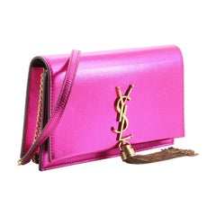 Saint Laurent Classic Monogram Tassel Chain Wallet Leather