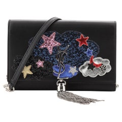 Saint Laurent Classic Monogram Tassel Chain Wallet Patchwork Leather