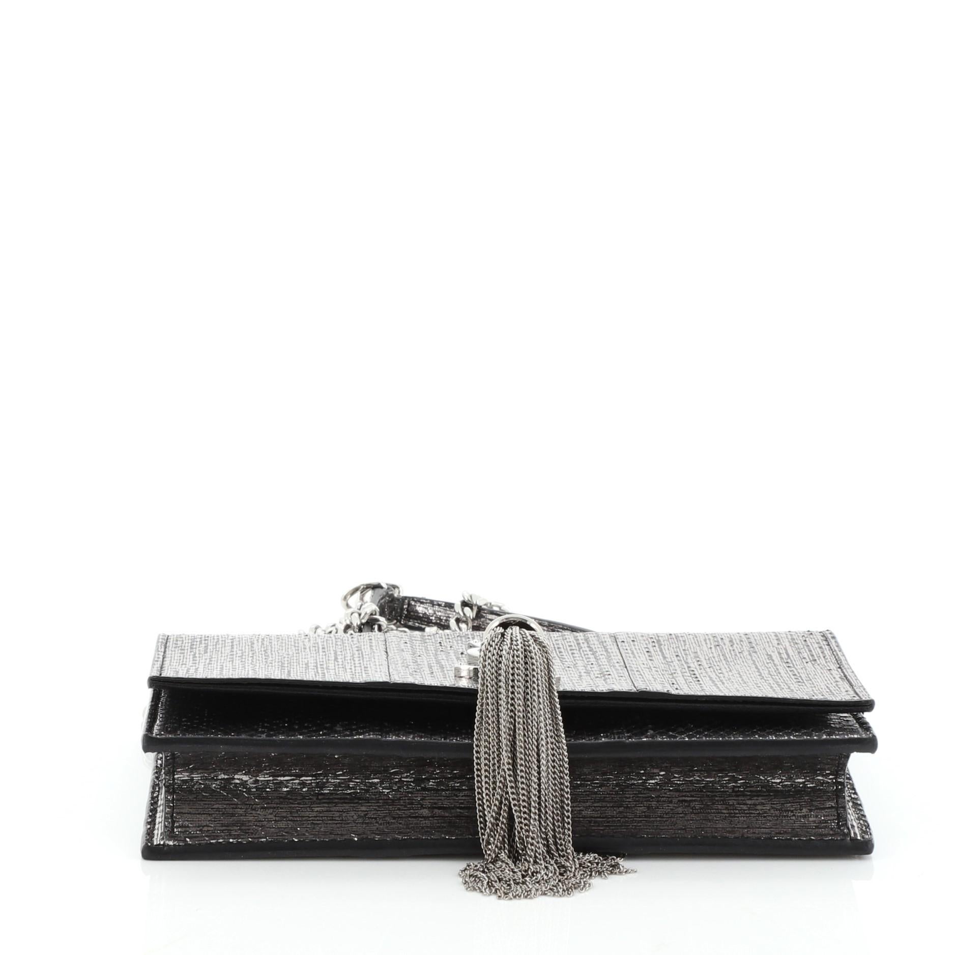 Women's or Men's Saint Laurent Classic Monogram Tassel Chain Wallet Python Embossed Leather 
