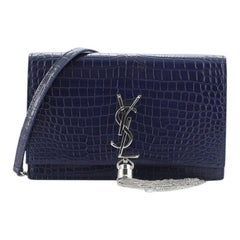 Saint Laurent Classic Monogram Tassel Crossbody Bag Crocodile Embossed Leather Saint Laurent Classic Monogram Tassel Crossbody Bag Crocodile Embossed Leather