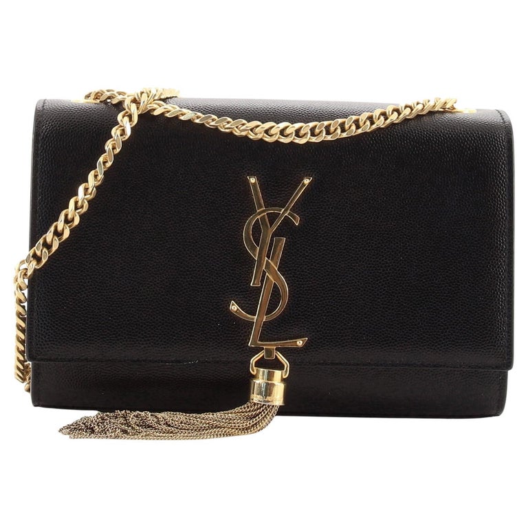 Saint Laurent Classic Monogram Tassel Crossbody Bag Grainy Leather