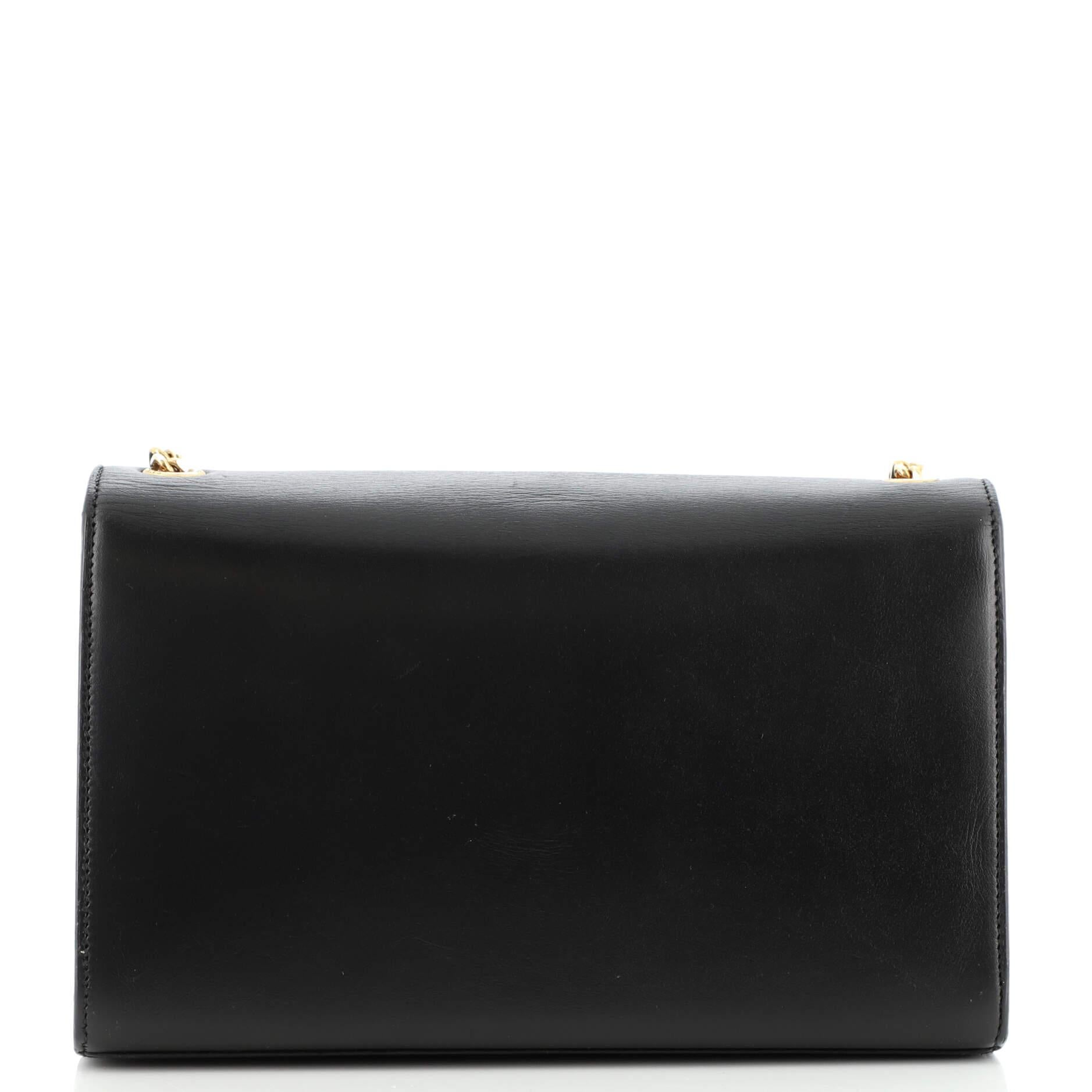 Black Saint Laurent Classic Monogram Tassel Crossbody Bag Leather Medium