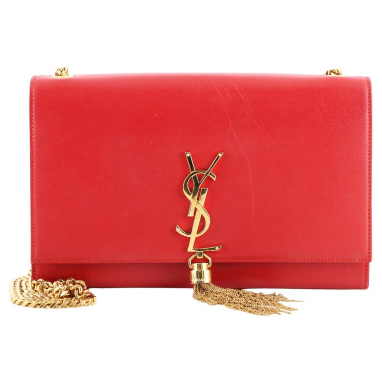Saint Laurent Classic Monogram Tassel Crossbody Bag Leather Medium For