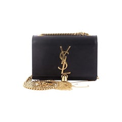 Saint Laurent Classic Monogram Tassel Crossbody Bag Leather Small