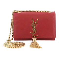 Saint Laurent Classic Monogram Tassel Crossbody Bag Leather Small
