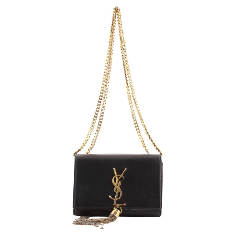 Saint Laurent Classic Monogram Tassel Crossbody Bag Leather Small For Sale