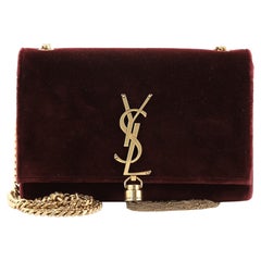 Saint Laurent Classic Monogram Tassel Crossbody Bag Velvet Small