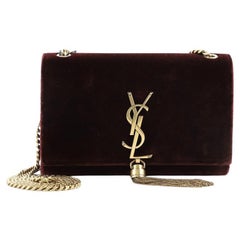 Saint Laurent Classic Monogram Tassel Crossbody Bag Velvet Small