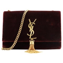 Saint Laurent Classic Monogram Tassel Crossbody Bag Velvet Small