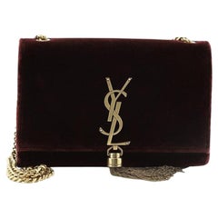 Saint Laurent Classic Monogram Tassel Crossbody Bag Velvet Small
