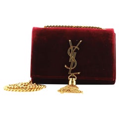 Saint Laurent Classic Monogram Tassel Crossbody Bag Velvet Small