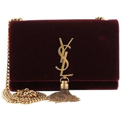 Saint Laurent Classic Monogram Tassel Crossbody Bag Velvet Small