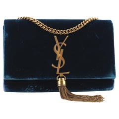 Saint Laurent Classic Monogram Tassel Crossbody Bag Velvet Small