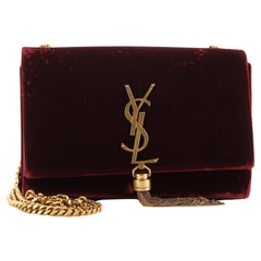 Saint Laurent Classic Monogram Tassel Crossbody Bag Velvet Small