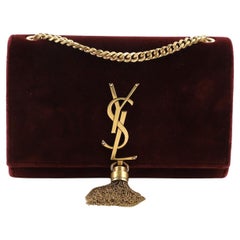 Saint Laurent Classic Monogram Tassel Crossbody Bag Velvet Small