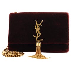 Saint Laurent Classic Monogram Tassel Crossbody Bag Velvet Small