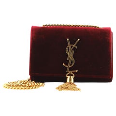 Saint Laurent Classic Monogram Tassel Crossbody Bag Velvet Small
