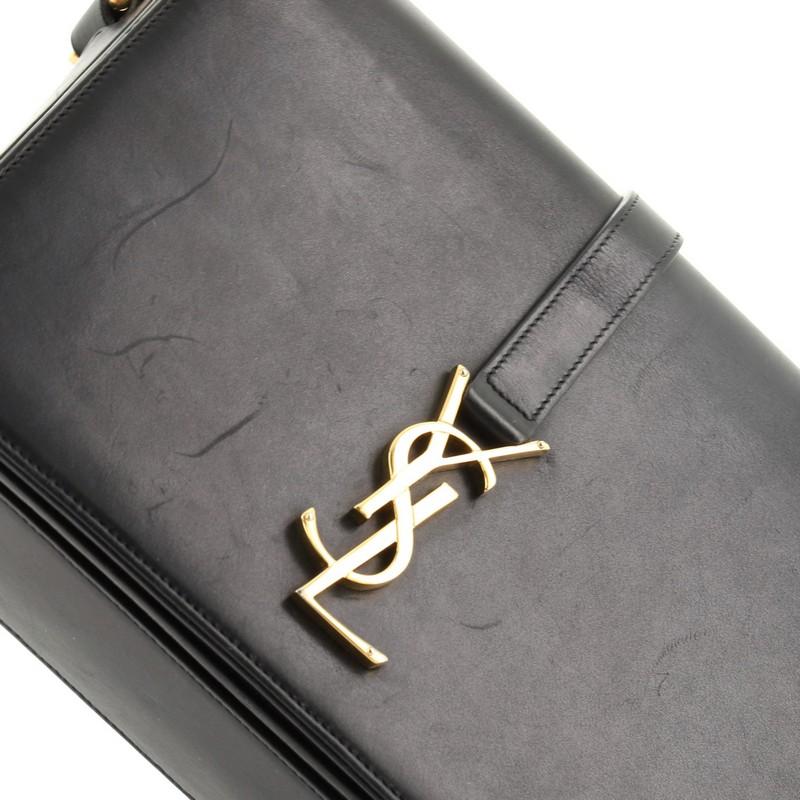 Black Saint Laurent Classic Monogram Universite Bag Leather Medium