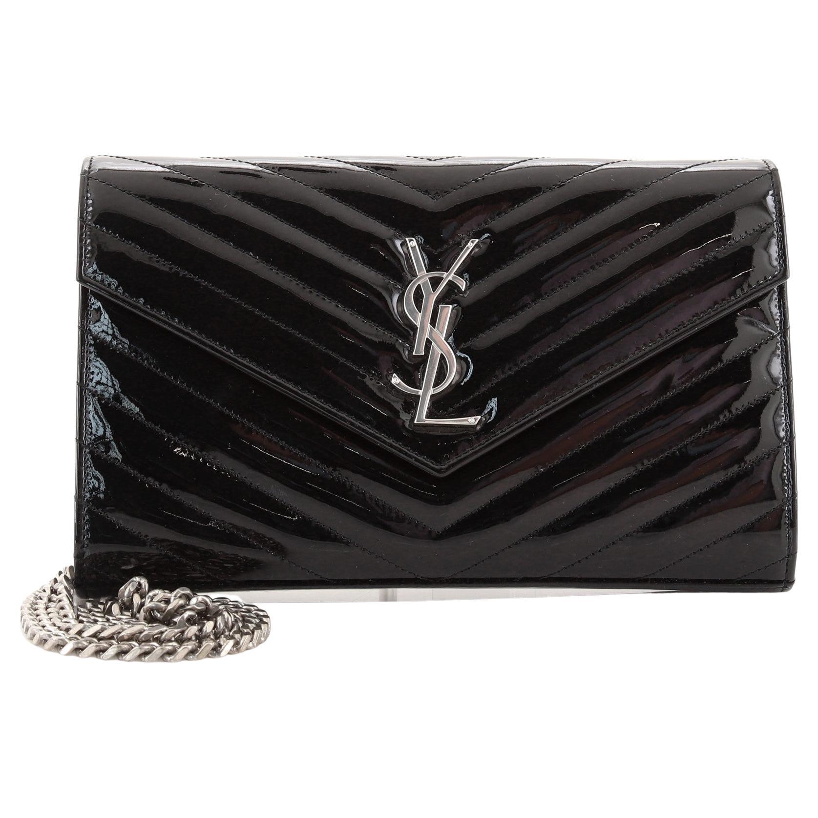 Saint Laurent Studded Mini ZipAround Wallet black at 1stDibs