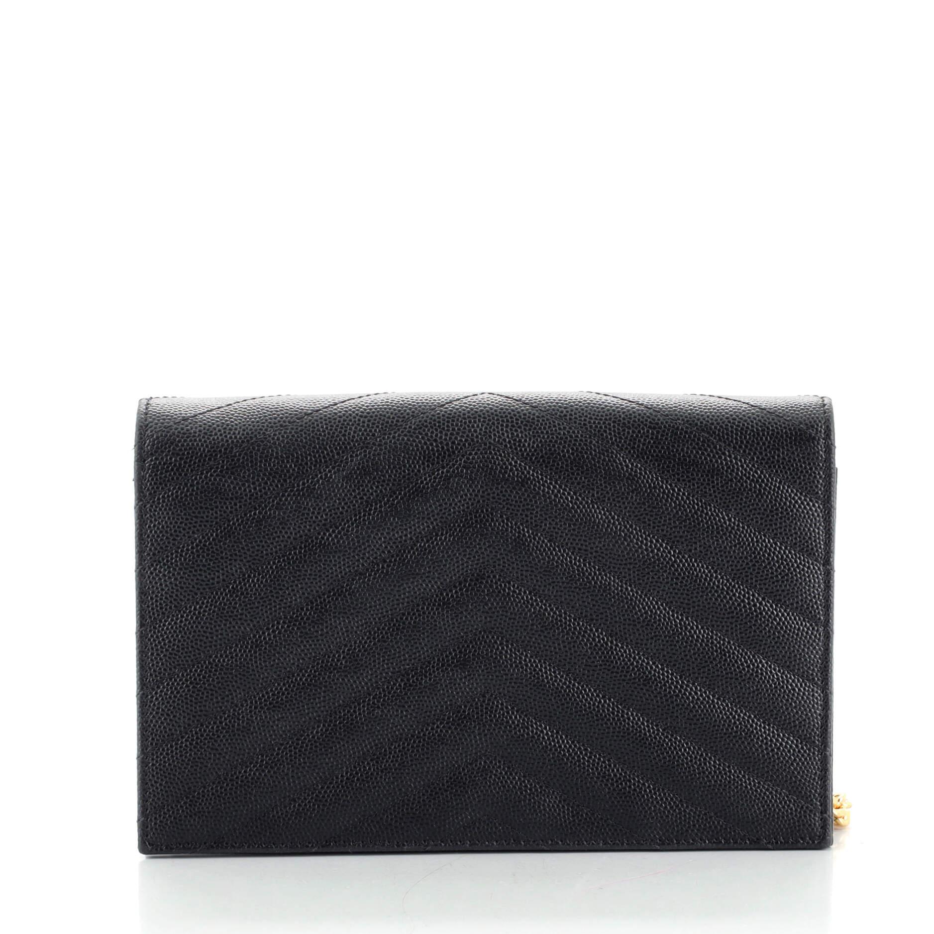 131944 1 Saint Laurent Classic Monogram Wallet on Chain Matelasse Chevron Leather Small 2D 0005 master