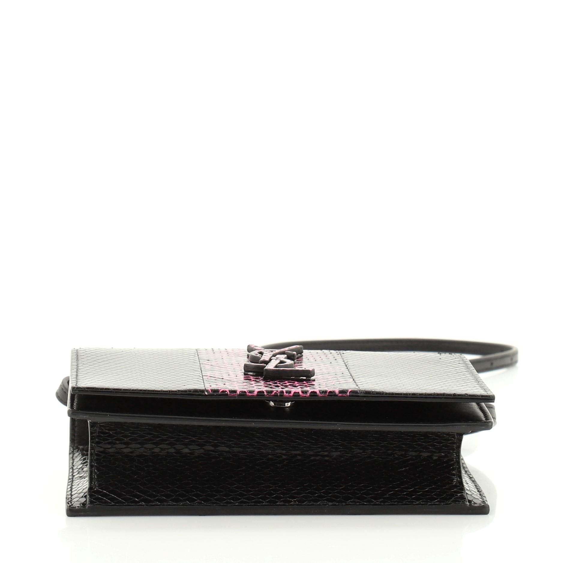 Saint Laurent Classic Monogram Wallet on Strap Python Toy In Good Condition In NY, NY