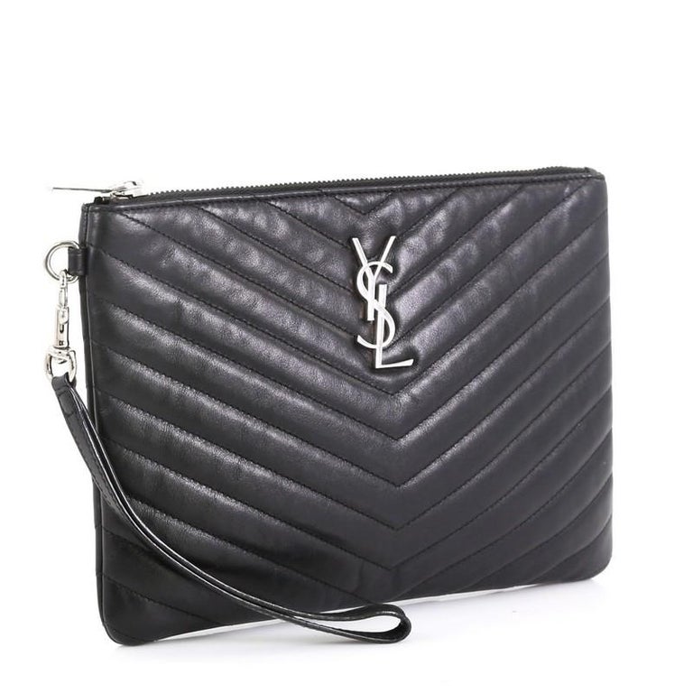 medium monogram matelassé leather wristlet